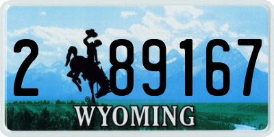 WY license plate 289167
