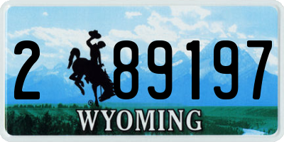 WY license plate 289197