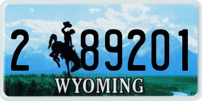 WY license plate 289201