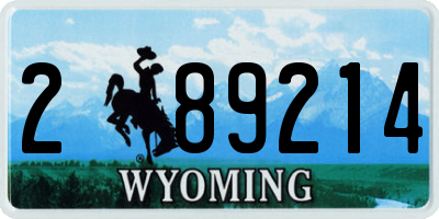 WY license plate 289214