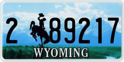 WY license plate 289217
