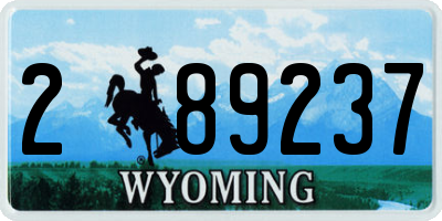 WY license plate 289237