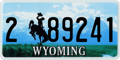 WY license plate 289241