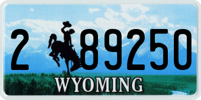 WY license plate 289250