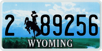 WY license plate 289256