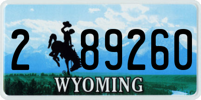 WY license plate 289260