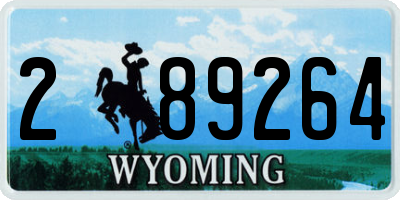 WY license plate 289264