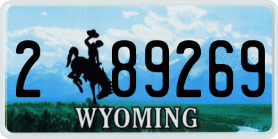 WY license plate 289269