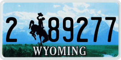 WY license plate 289277