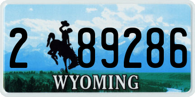 WY license plate 289286