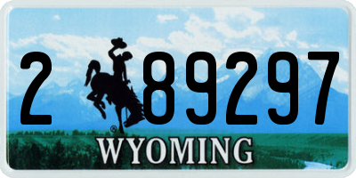 WY license plate 289297
