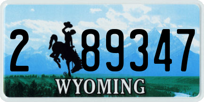 WY license plate 289347