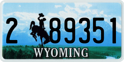 WY license plate 289351