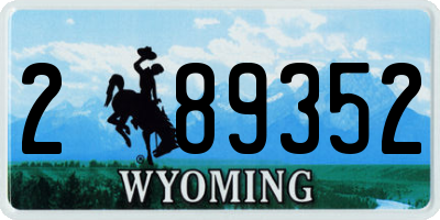 WY license plate 289352