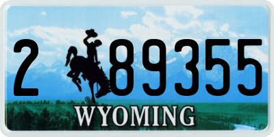 WY license plate 289355