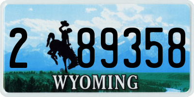 WY license plate 289358