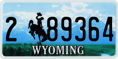 WY license plate 289364