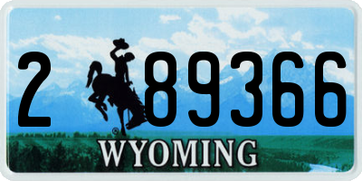 WY license plate 289366