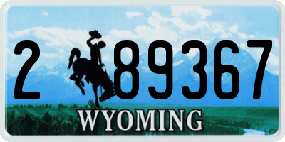 WY license plate 289367