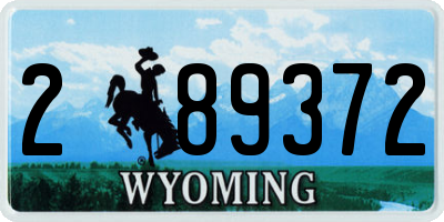 WY license plate 289372