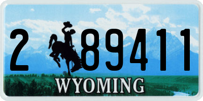 WY license plate 289411