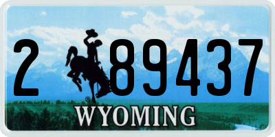 WY license plate 289437