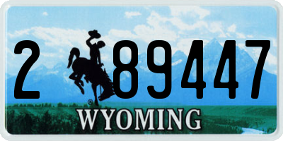WY license plate 289447