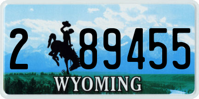 WY license plate 289455