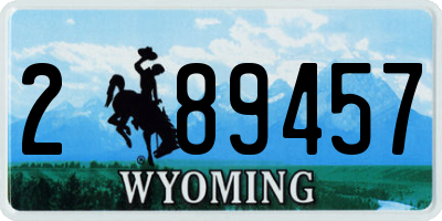 WY license plate 289457