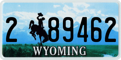 WY license plate 289462