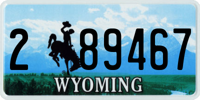 WY license plate 289467