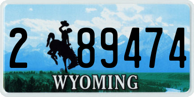 WY license plate 289474