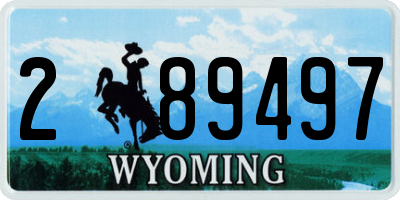 WY license plate 289497