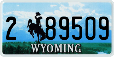 WY license plate 289509