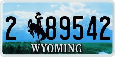 WY license plate 289542