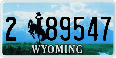 WY license plate 289547
