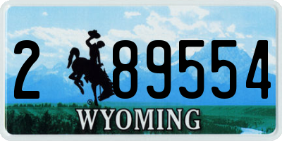 WY license plate 289554