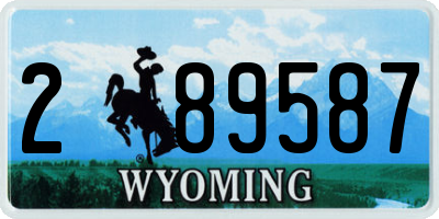 WY license plate 289587