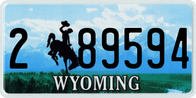 WY license plate 289594