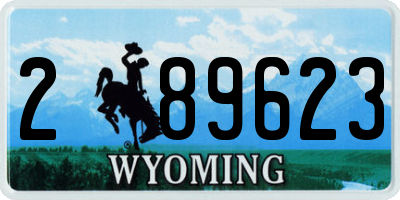 WY license plate 289623