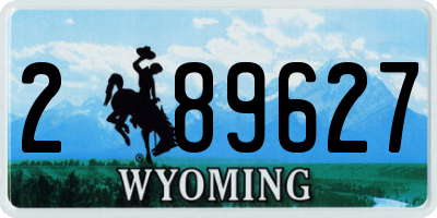 WY license plate 289627