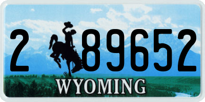 WY license plate 289652