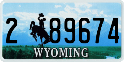 WY license plate 289674