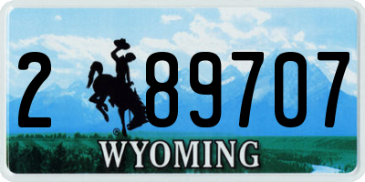 WY license plate 289707