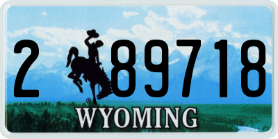 WY license plate 289718