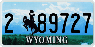 WY license plate 289727