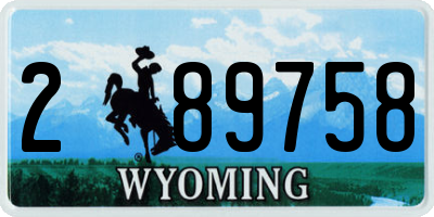 WY license plate 289758