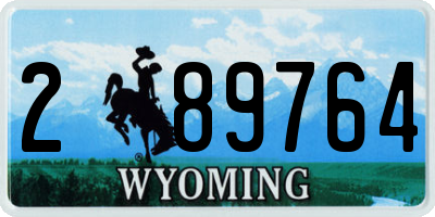 WY license plate 289764