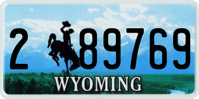 WY license plate 289769