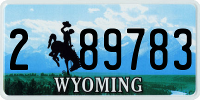 WY license plate 289783